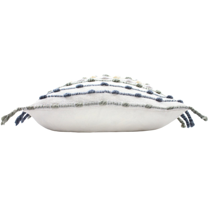 Striped Square Cushion Cover, Natural/Grey