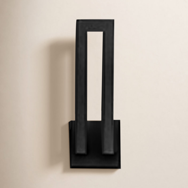 Applique murale d'extérieur à DEL intégrée 2 lumières H 18 po Forq, Noir