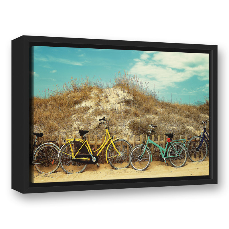 Beach Bikes sur toile, H 13,75 po x l 17,75 po x P 1,75 po, Cadre flottant noir