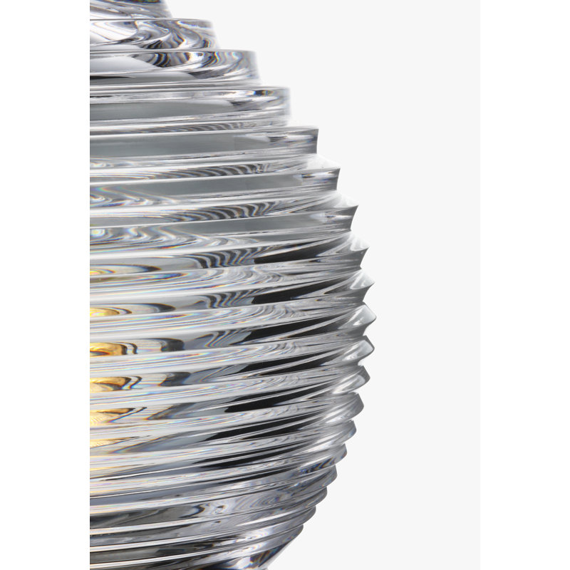 Waterford Circon 7" Rechargeable Accent Lamp  with Clear Crystal, Black