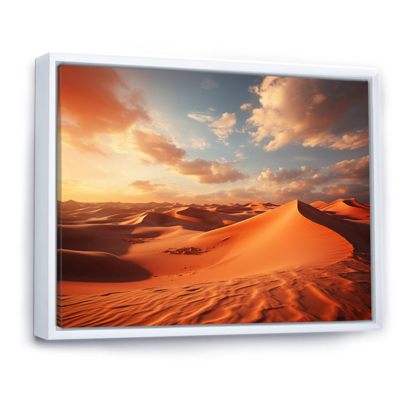«African Sahara Dreams I» sur toile, H 30 po x l 40 po x P 1,5 po, Cadre flottant blanc
