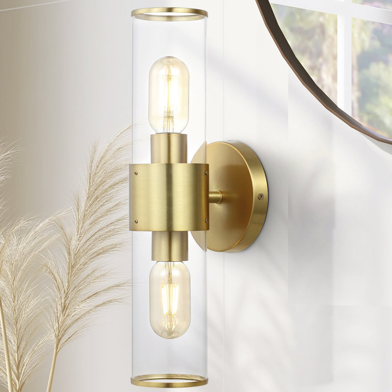 Varrick Iron Wallchiere, Brass Gold