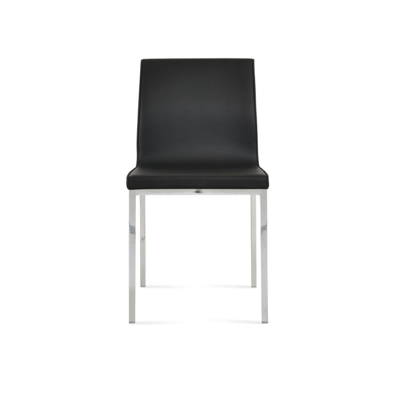 Chaise en métal Polo, Chrome chrome, Noir, noir, noir, noir