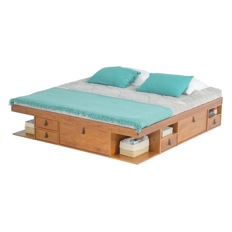 Pharr Bookcase Storage Bed, King, Oak