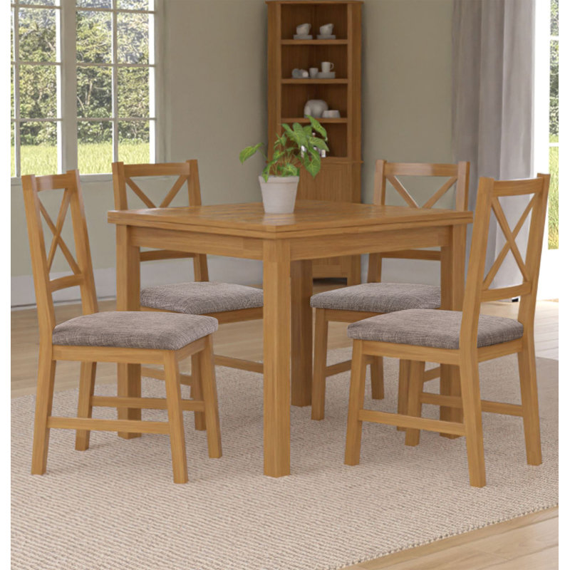 Hatcher 4 - Person Solid Oak Dining Set, Grey