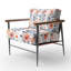 Chaise d'appoint rayée - Fauteuil rose Bloom Line of coquelicots