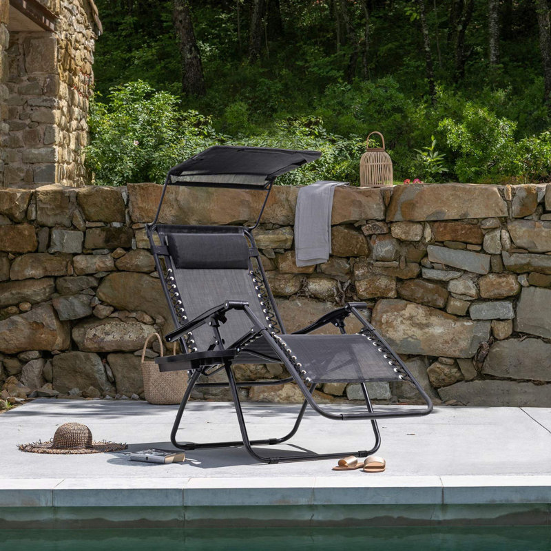 Fabiola Folding Zero Gravity Chair, Black