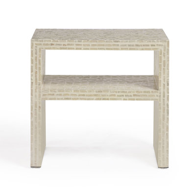 Derry Cream Capiz Shell Nightstand