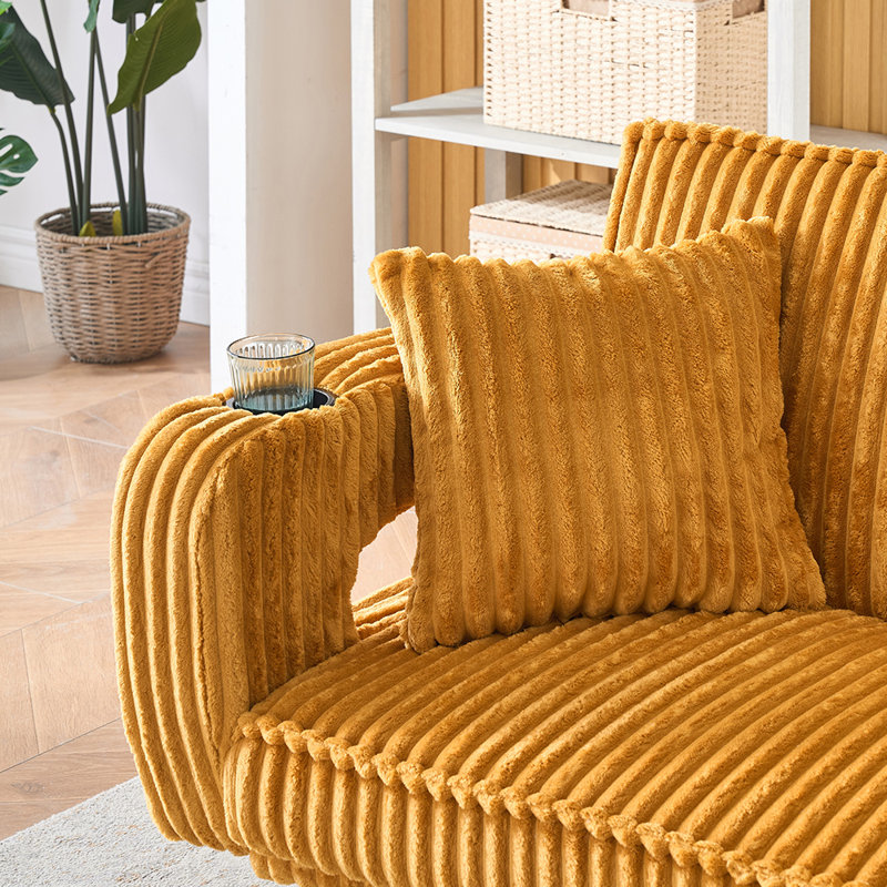Canapé 74 po Mid-Century, Orange