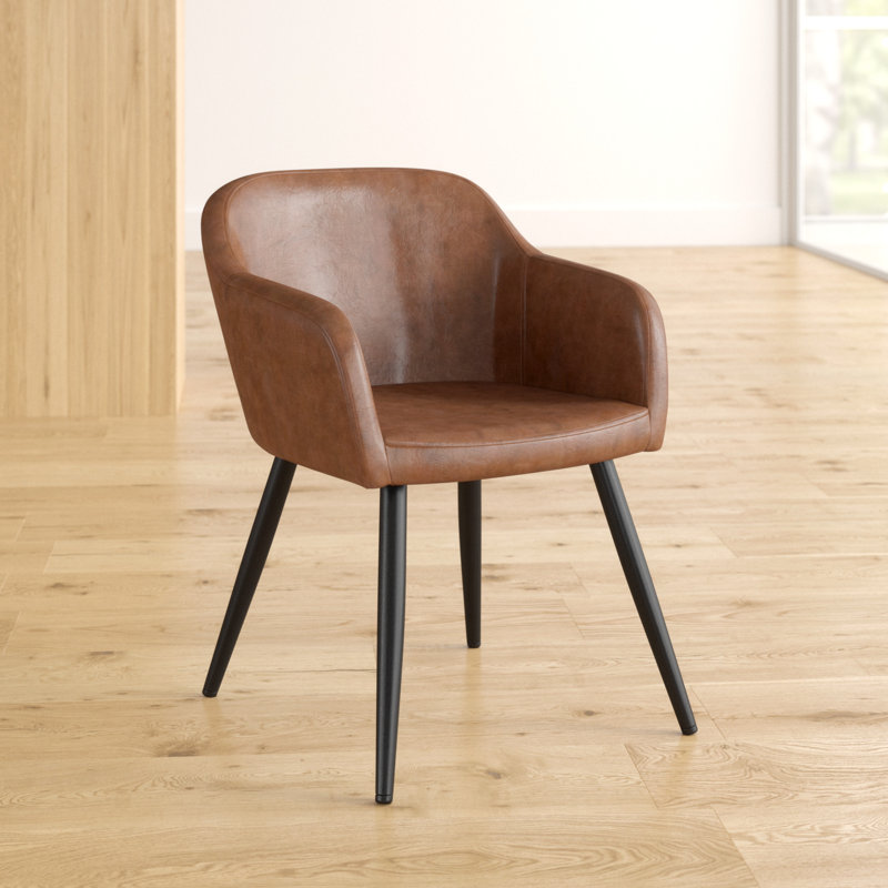 Manjeevan Faux Leather Armchair, Brown