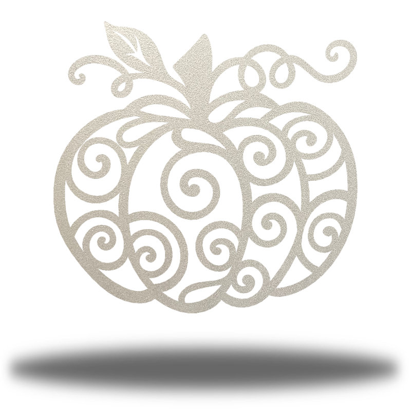 Décoration tourbillon citrouille, H 12 po x l 12 po x P 0,01 po, Argent