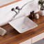 Lavabo de salle de bain carré en porcelaine vitreuse