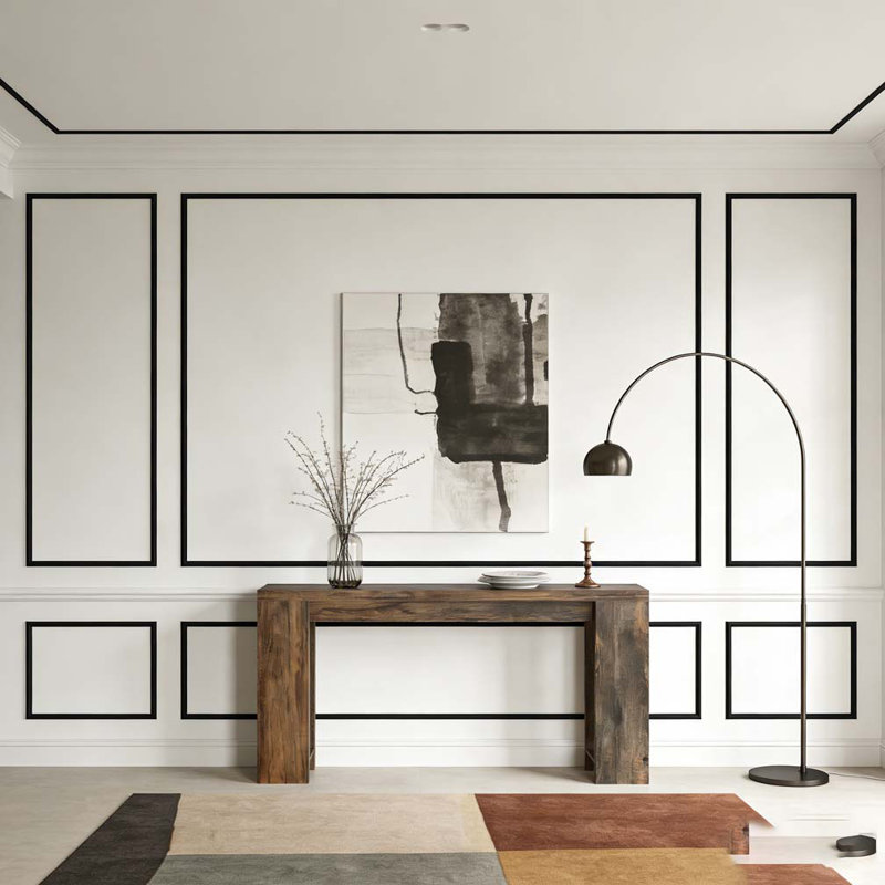 Console en bois avec canapé robuste et couloir