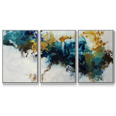 Teal Splat - Toile encadrée multi-pièces