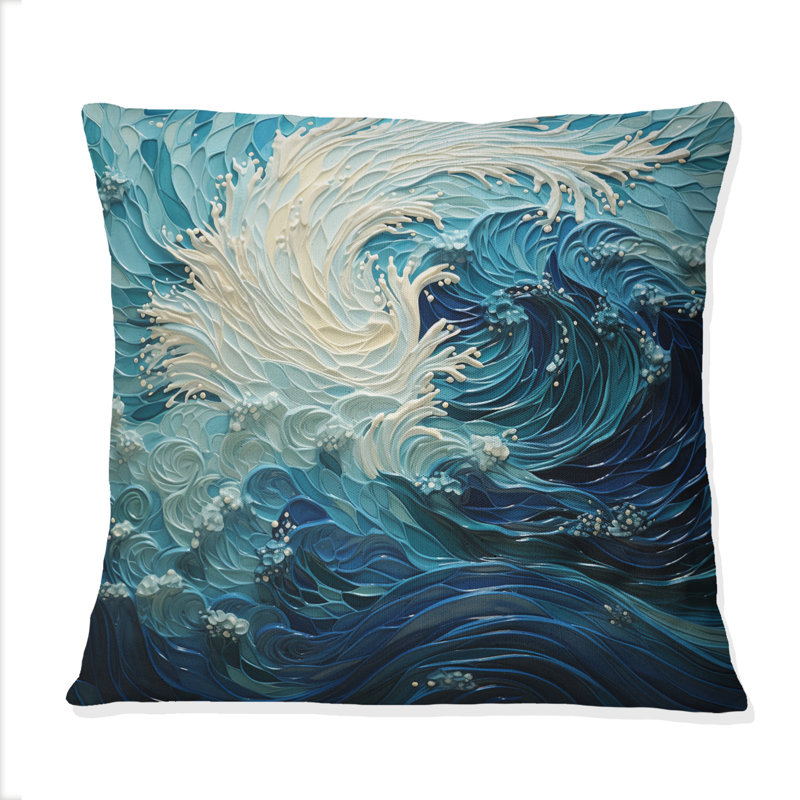 Coussin Glacier Glacial Spiral Pointillism I - Glacier