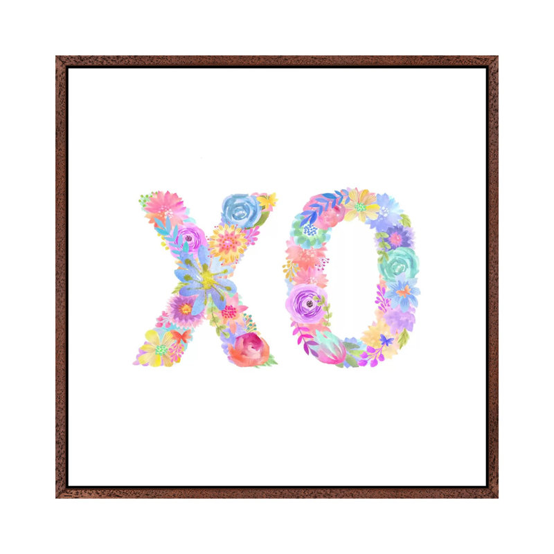 Floral XO by Stephanie Corfee - Gallery-Wrapped Canvas Giclée on Canvas, 66.04 cm H x 66.04 cm W, Classic Wood Framed