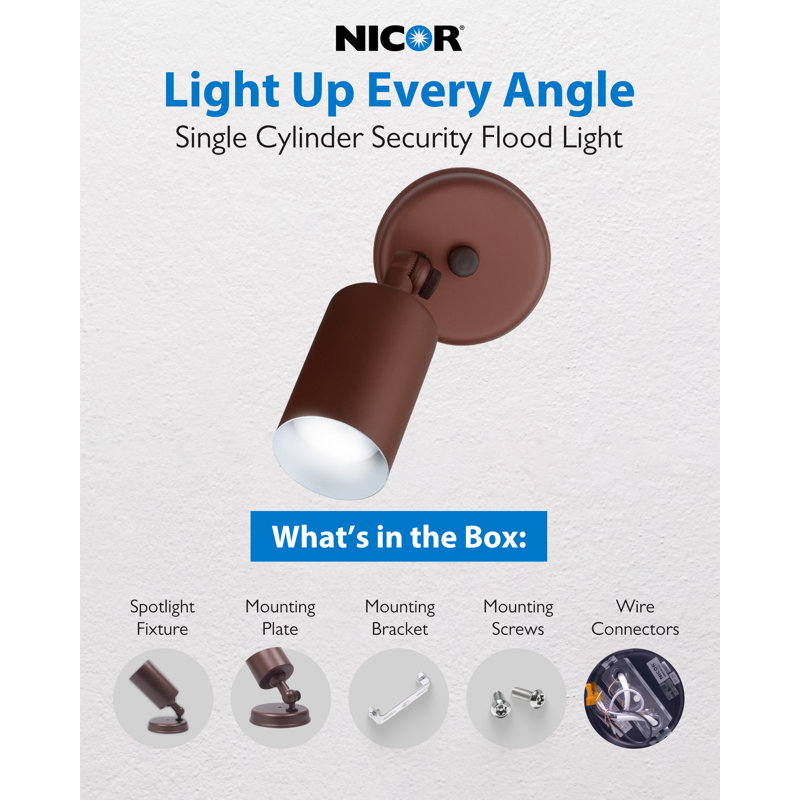 Outdoor Security Flood Light, Bronze