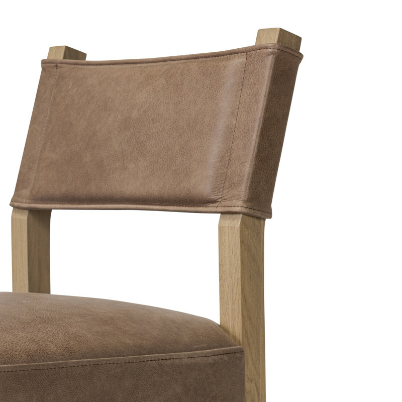 Ferris Stool, Palermo Cigar/Genuine Leather, Counter Stool (25.98" Seat Height), Light Oak