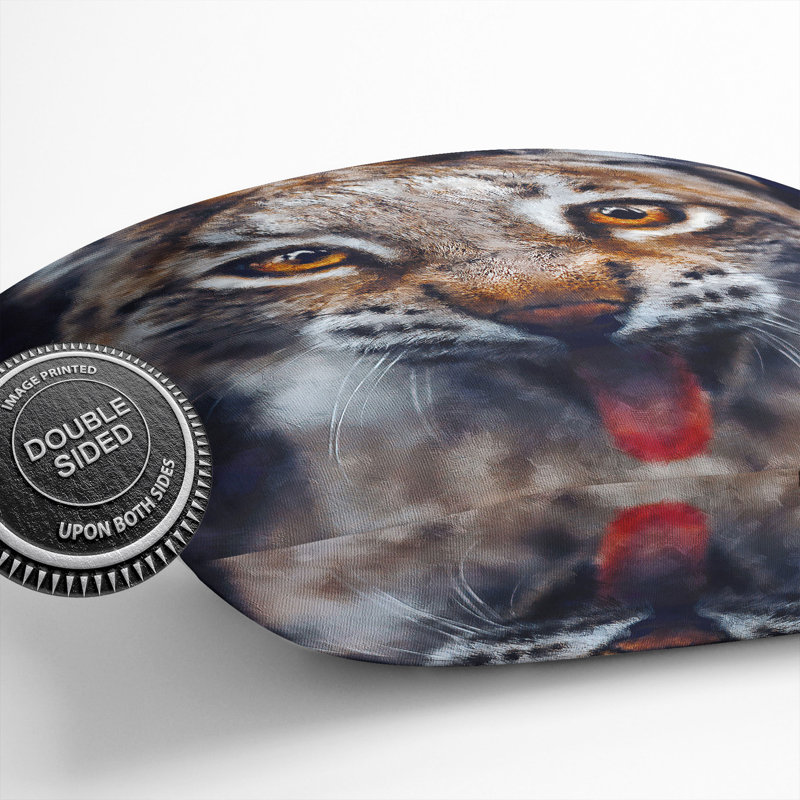 Lynx Cat Painting Square Throw Cushion, 40cm H x 40cm W x 15cm D