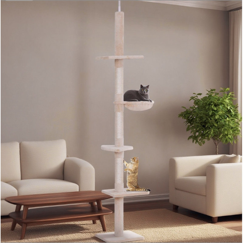 Tour d'escalade pour chat à hauteur réglable du sol au plafond