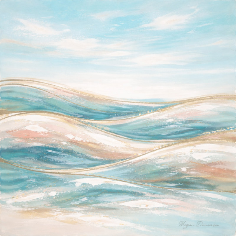 «Blue Meadow», art mural sur toile tendue, L 40 po x H 40 po x P 1,5 po