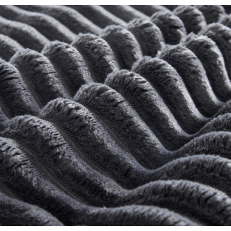 Pouf de sofa, aucun assemblage requis, noir, tissu duveteux
