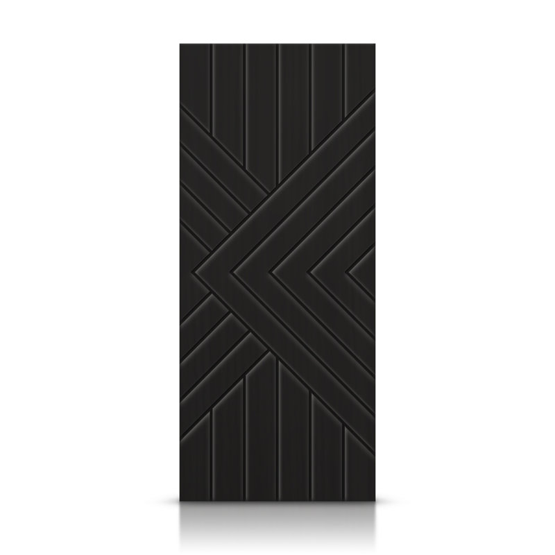 Porte standard à panneaux en bois, Noir, 36 po x 80 po