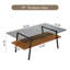Table basse moderne moderne, plateau de table en verre trempé gris avec pieds en métal noir pour le salon | Idée de cadeau-883679285