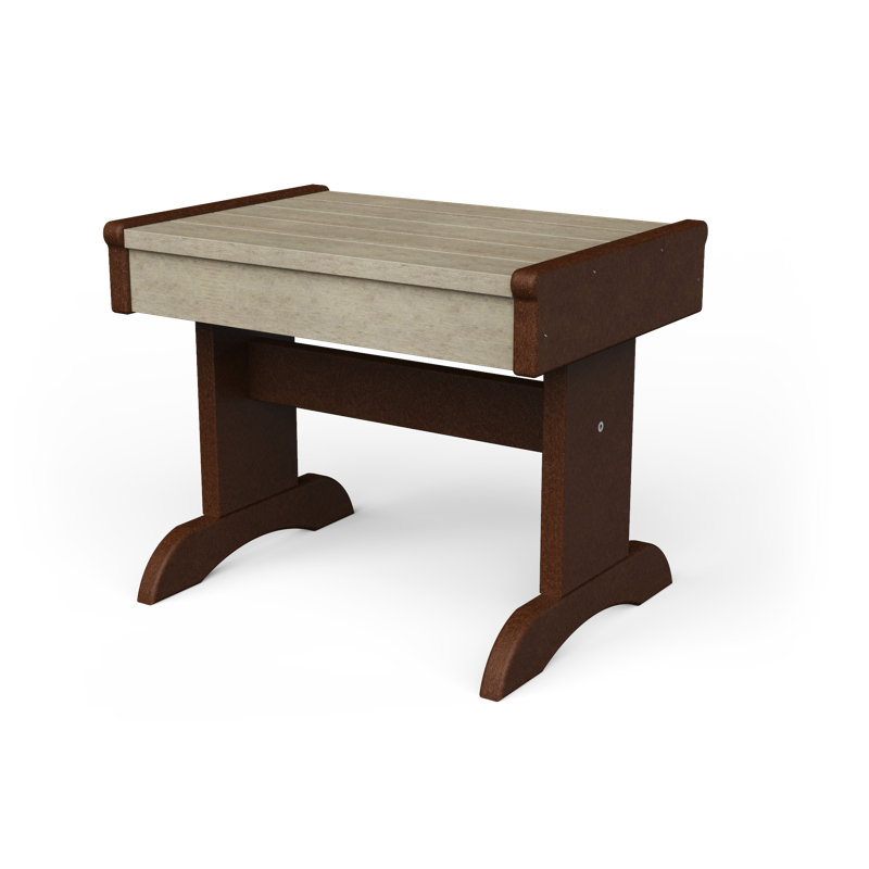 Aatikah Rectangular Outdoor Side Table , 20'' in. W 14'' in. D, Birchwood/Tudor Brown