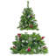 Ensemble de 4 pièces pré-éclairées pour décoration de Noël artificielle - arbre de Noël, guirlande, couronne et 2 arbres d'entrée avec lumières DEL