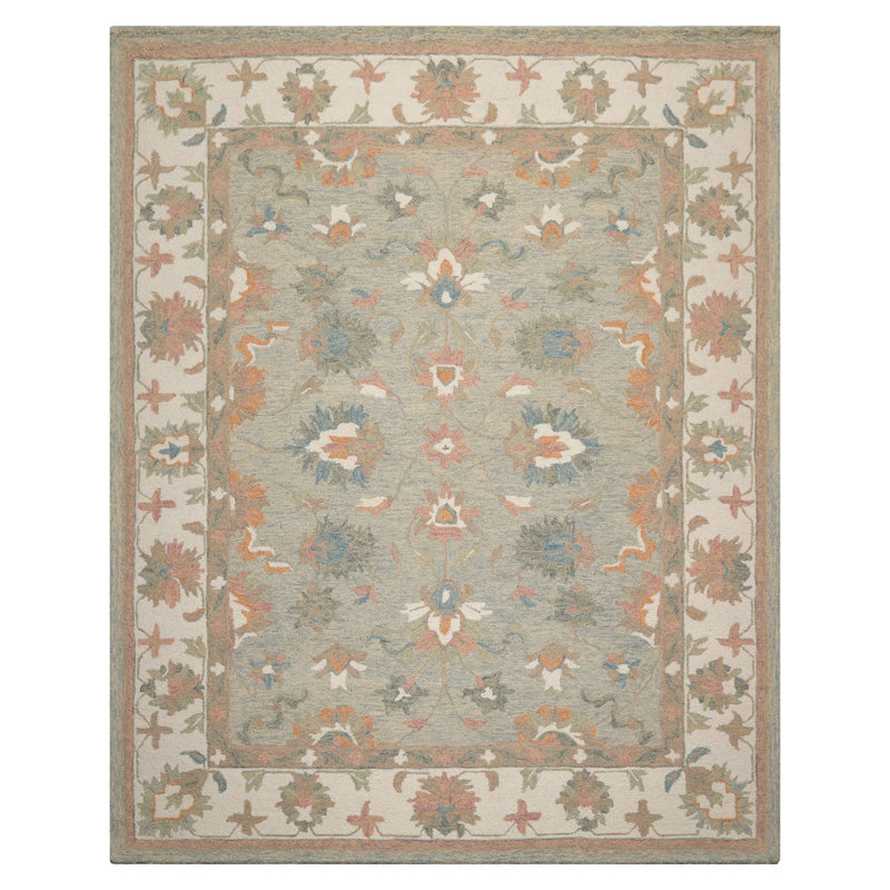 Tapis multicolore crocheté à la main Agra, Rectangulaire 8 pi x 10 pi