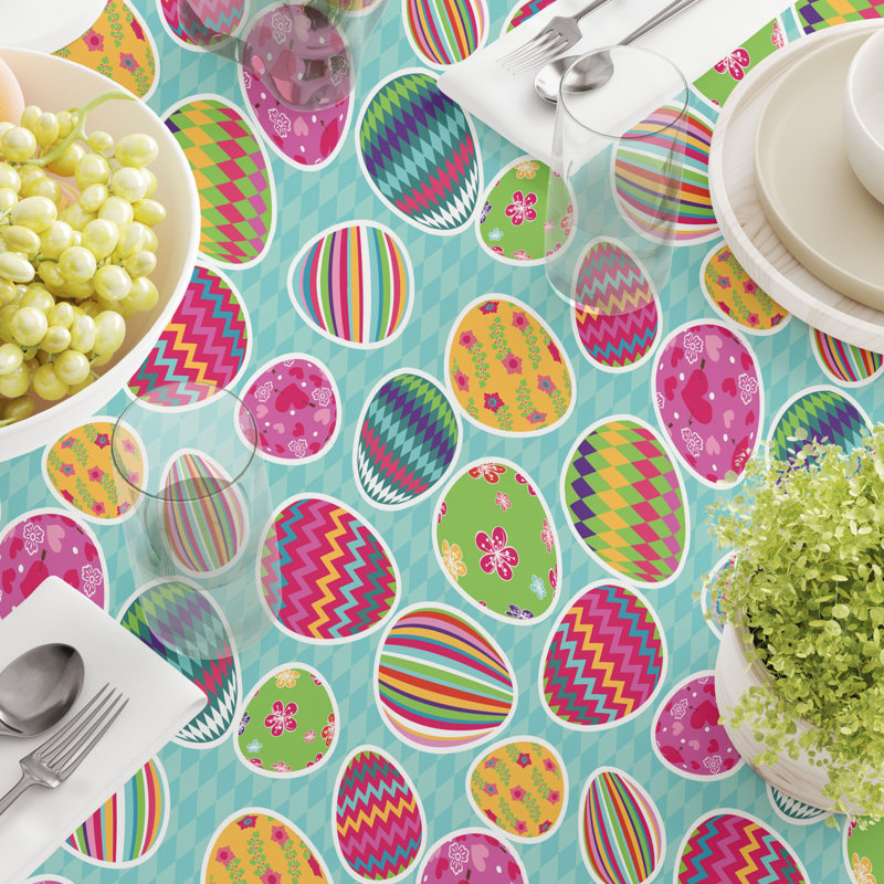 Erdman Geometric Easter Tablecloth, 104" L x 60" W