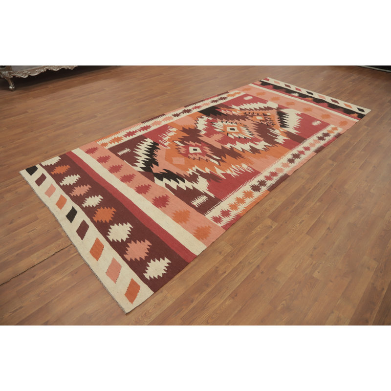 Tapis oriental kilim en laine à tissage plat 5 x 12