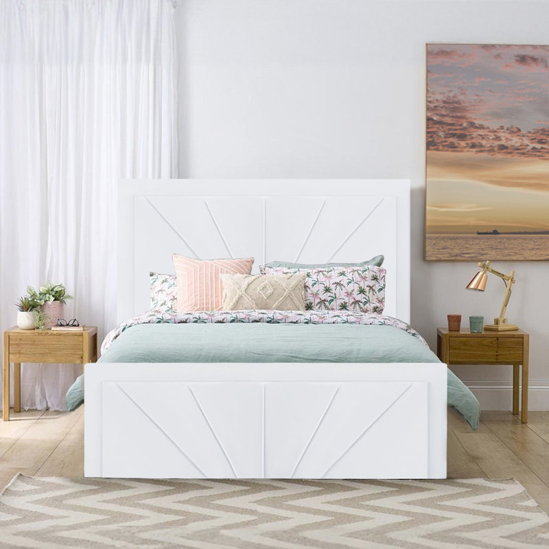 Upholstered Ottoman Storage Bed, Double (4'6), White