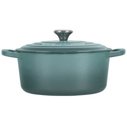 Traditional European-style 5-Piece Enamel Interior Coating Cast Iron Set  for Home Chefs (Teal)