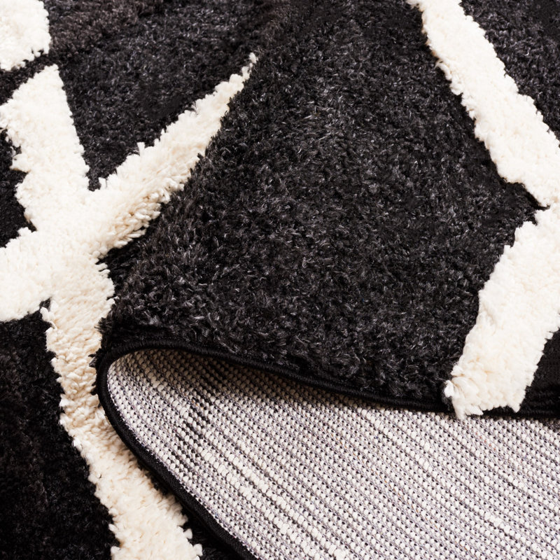 Hi-Lo Shag Performance Abstract Rug, Rectangle 5'3" x 7'6"