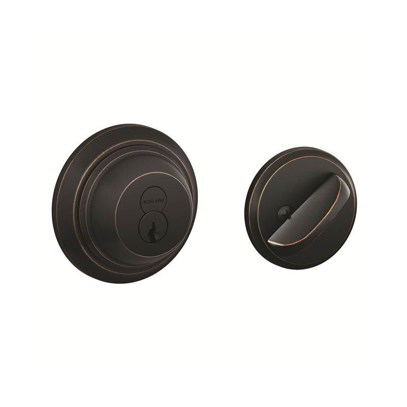 B60 Series Removeable Core Single Cylinder Deadbolt, Keyed Alike, Yes, Aged Bronze