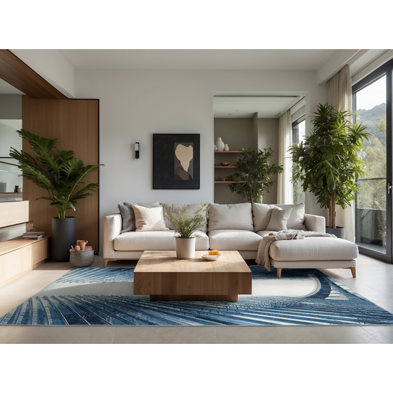 Soft Plush Queanbeyan Singapore Supertree Grove Sleek & Chic Modern Arc Area Rug in Green – SkyBlue Binding, 8x12
