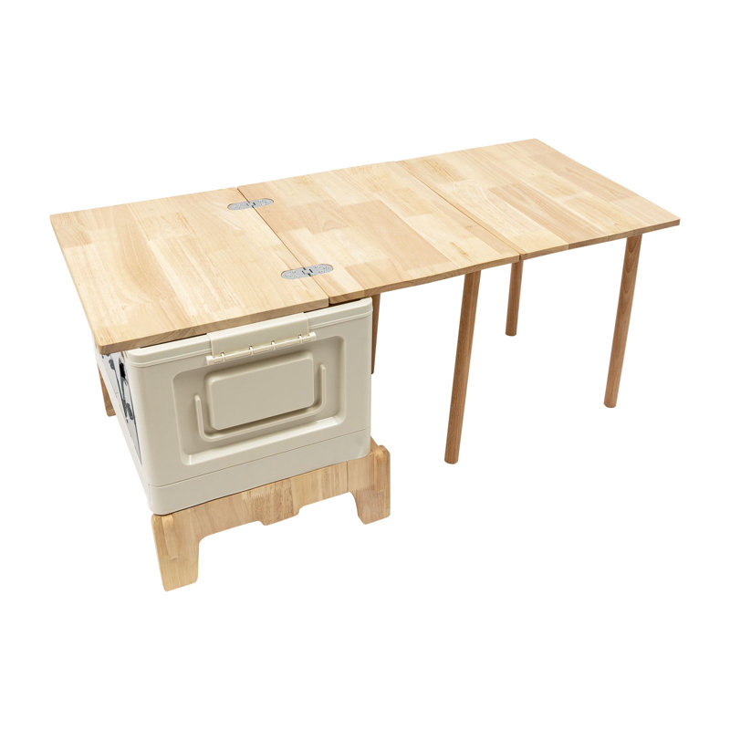 Table de camping pliante avec rangement et lumière
