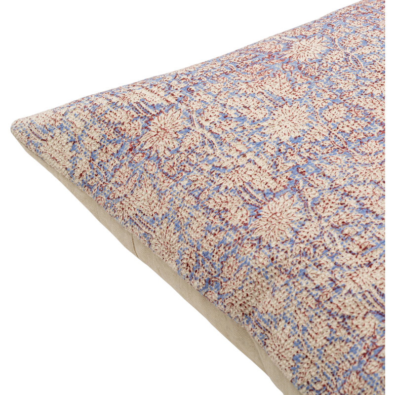 Floral Patterned Cotton Square Throw Pillow Set