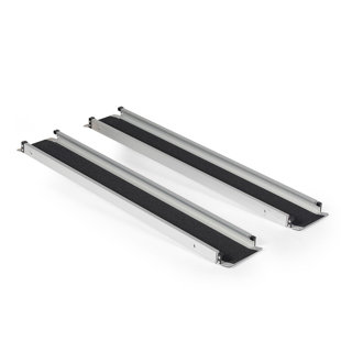 Titan Ramps 4' To 7' Telescoping Aluminum Wheelchair Ramp W/Bag - 600 Lb. Capacity (Set of 2)