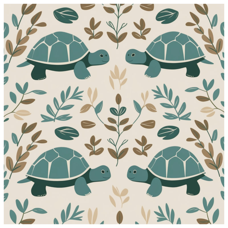 Tapis de bain Tortues avec feuilles, L 34 po x L 21 po