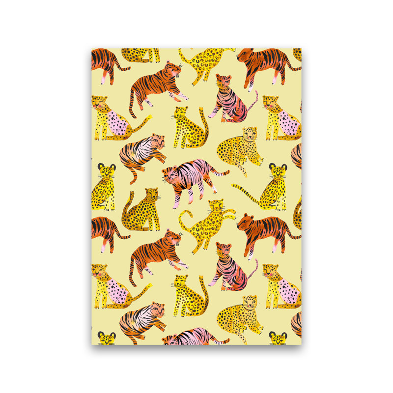 Tigers And Leopards Savannah - Print, No Framed, 59cm H x 42cm W x 1cm D