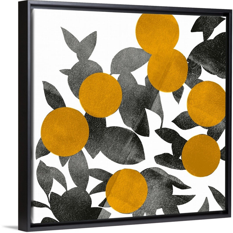 Art mural sur toile Shadow Branch II, Toile avec cadre noir, H 14 po x l 14 po