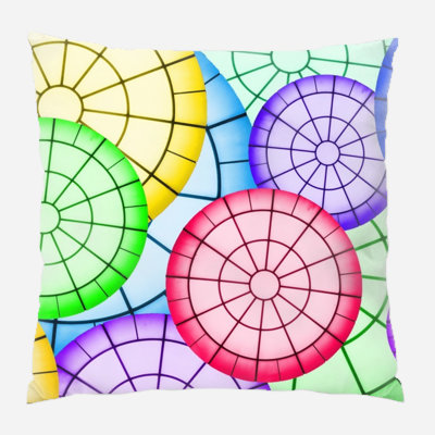 Circle Geometric Microsuede Reversible Throw Pillow