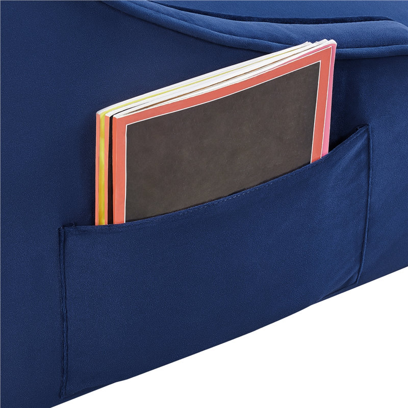 Fauteuil Accent, Velours bleu