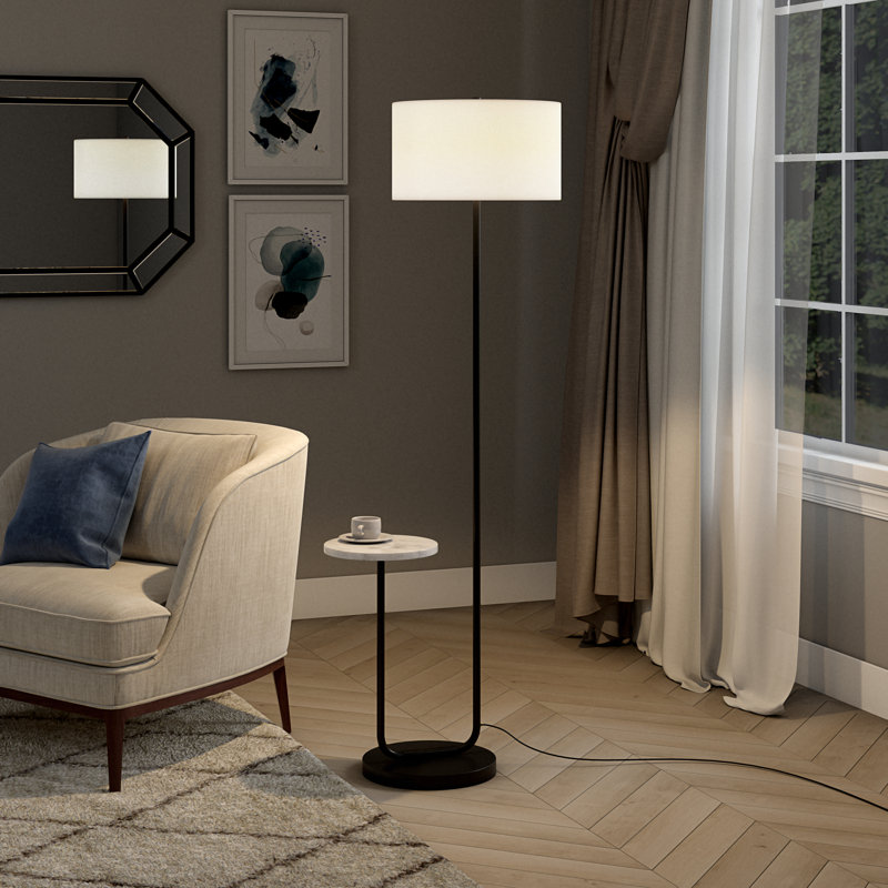 Jacinta 65'' Tray Table Floor Lamp, Brass