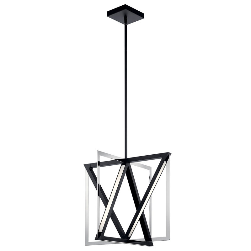Luminaire suspendu géométrique à del 1 lumière statement Scheetz, H 17,25 po x l 20,25 po x P 20,25 po