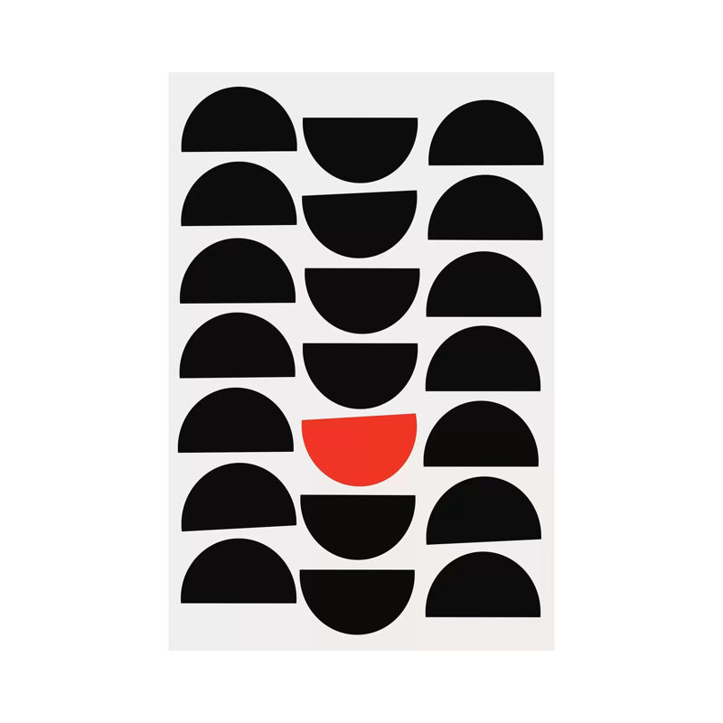 Red Circle 1 Piece Wrapped Canvas Wall Art, 101.6 cm H x 66.04 cm W x 1.91 cm D