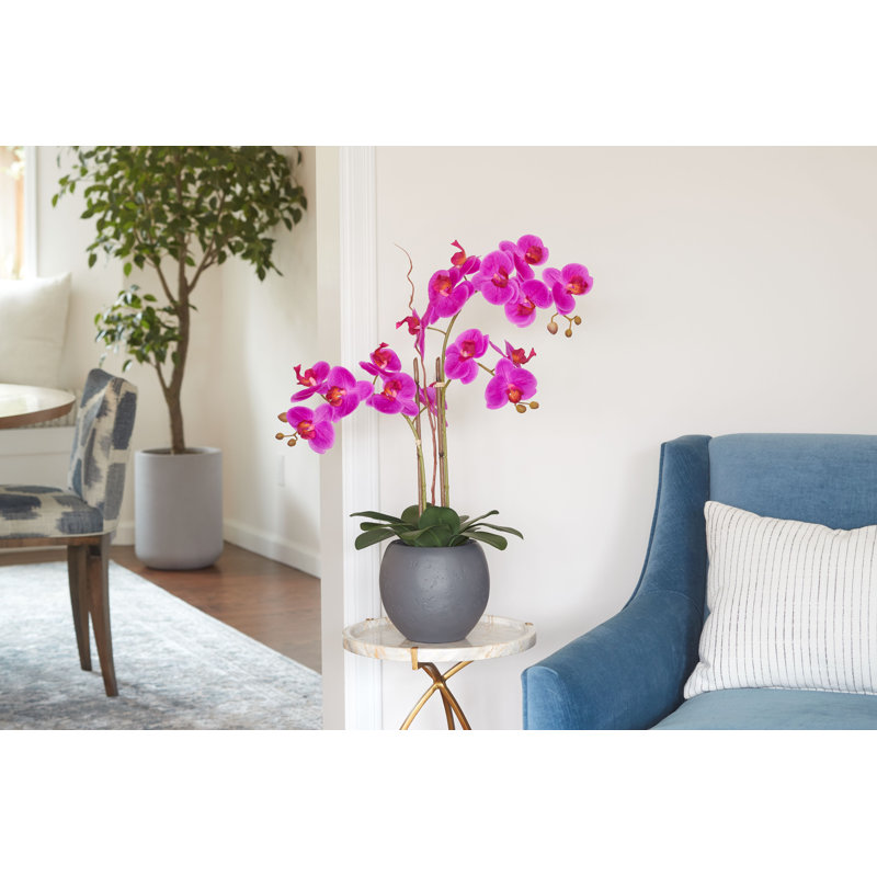 Orchidée florale double 25 po, Rose